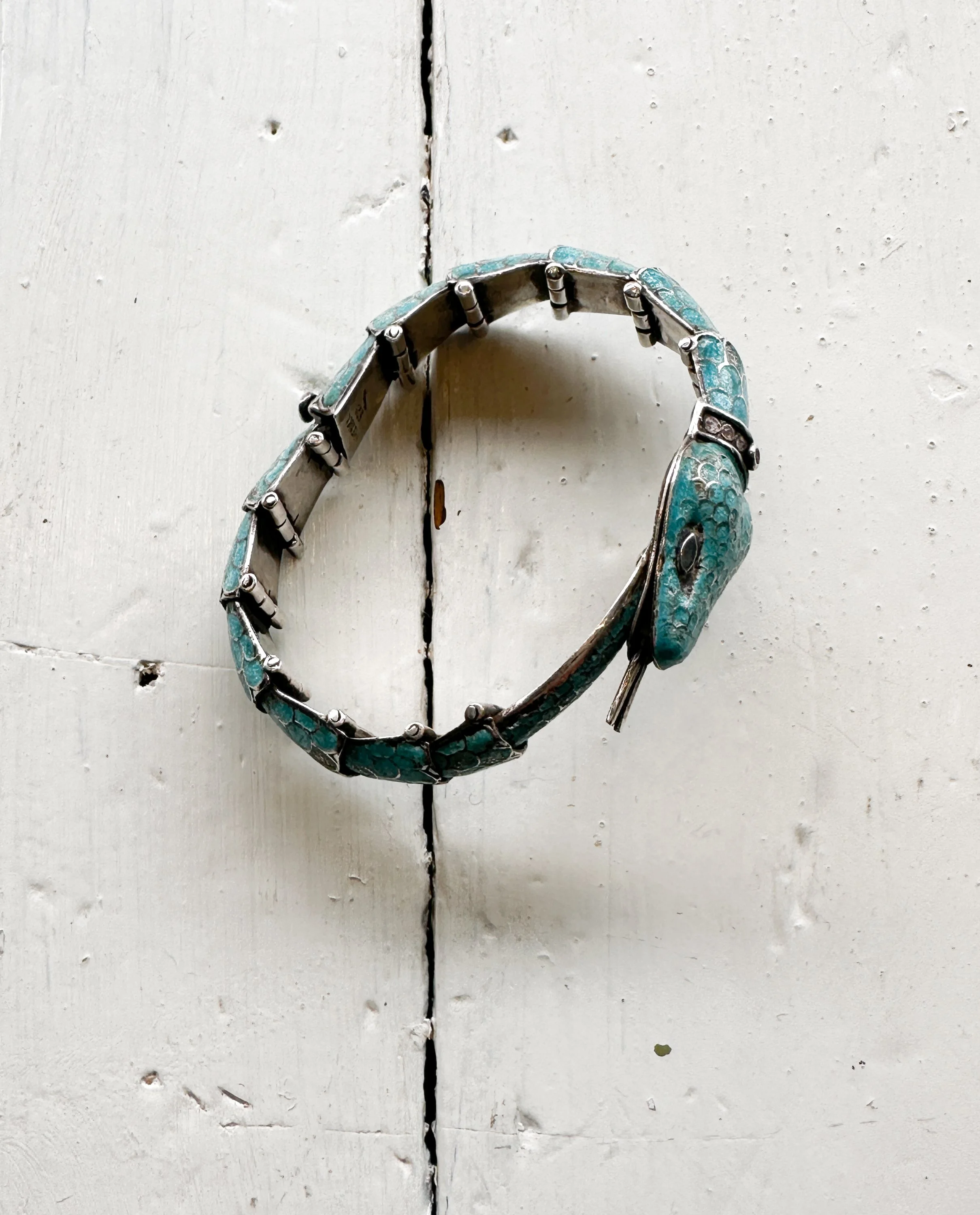 1950s Taxco Mexican Silver Articulated Snake Bracelet — Wayward 1950s Taxco Mexican Silver Articulated Snake Bracelet — Wayward